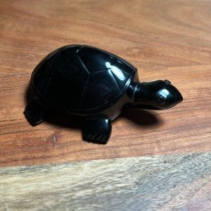 Flashy Black Obsidian Turtle - 1